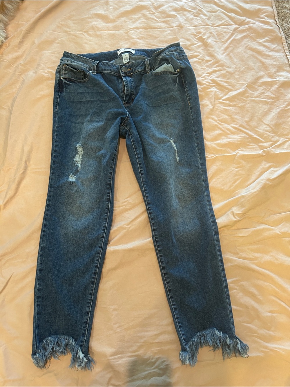 Lane Bryant Dark Blue Distressed Ankle Jeans size 16